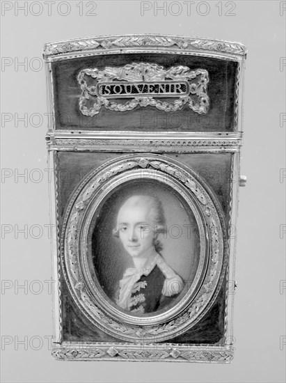 Souvenir with portrait of a man, 1778-79. Creator: Pierre-Andre Barbier.