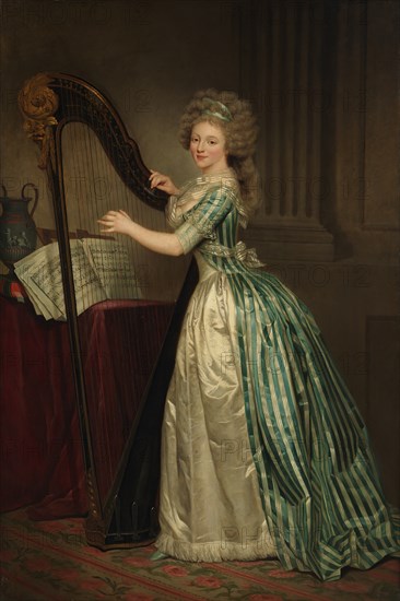 Self-Portrait with a Harp, 1791. Creator: Rose Adelaide Ducreux.