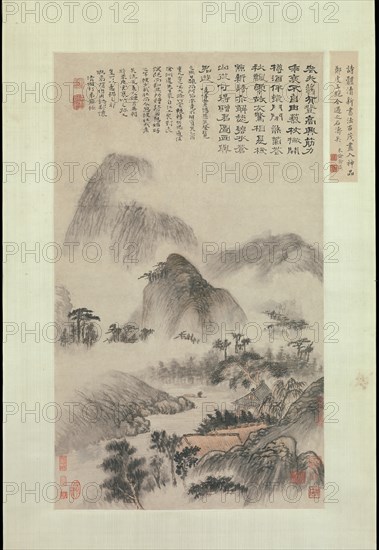 Landscape Painted on the Double Ninth Festival, dated 1705. Creator: Shitao.