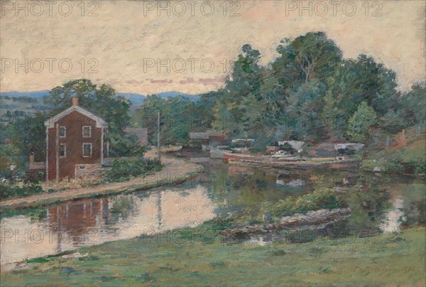 Evening at the Lock, Napanoch, New York, 1893. Creator: Theodore Robinson.