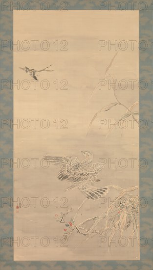 Hawk Grasping a Small Bird, 19th century. Creator: Tsubaki Chinzan.