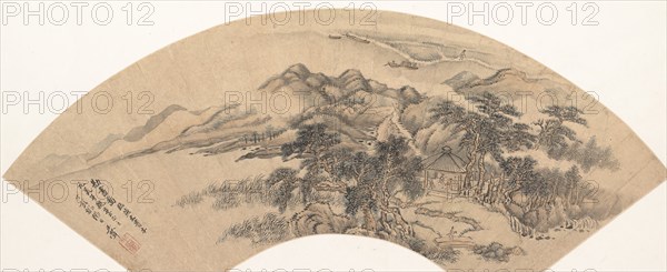 Landscape in the Style of Yan Wengui, 18th century or later, spurious date of 1707. Creator: Unknown.