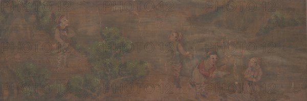 Landscape Painting of Figure in Woodland Setting. Creator: Unknown.