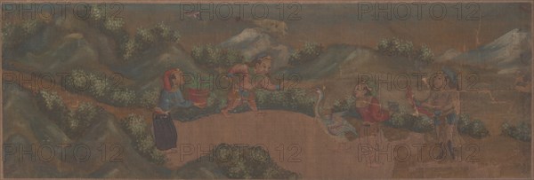 Landscape Painting of Figure in Woodland Setting. Creator: Unknown.