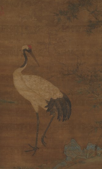 Crane in a bamboo grove, 14th-early 15th century. Creator: Unknown.