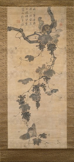 Grapevine and Squirrels, early 19th century. Creator: Unknown.