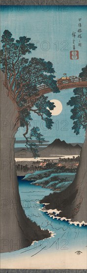 The Monkey Bridge in Kai Province (Koyo Saruhashi no zu), ca. 1841-42. Creator: Ando Hiroshige.