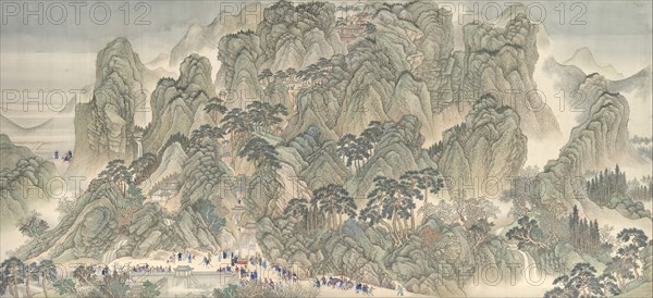 The Kangxi Emperor's Southern Inspection Tour, Scroll Three: Ji'nan to Mount Tai, datable to 1698. Creator: Wang Hui.