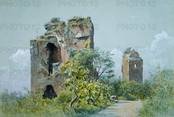 Baths of Trajan (Sette Sale, Villa Brancaccio, Rome), ca. 1882. Creator: William Stanley Haseltine.