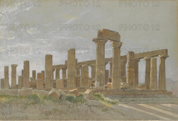 Girgenti (The Temple of Juno Lacinia at Agrigentum), 1881. Creator: William Stanley Haseltine.