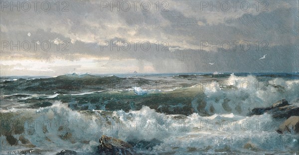 Surf on Rocks, 1890s. Creator: William Trost Richards.