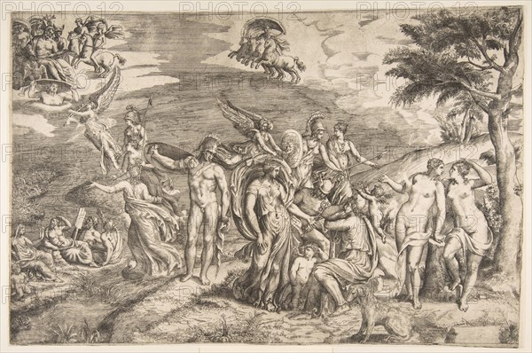 The Judgment of Paris, 16th century. Creator: Giulio Bonasone.