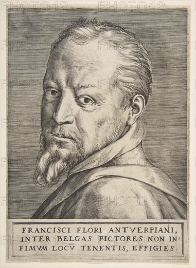 Bust portrait of Frans Floris, 1531-76. Creator: Giulio Bonasone.