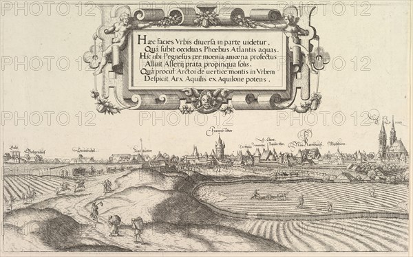View of Nuremberg, to the east, left plate, 1552. Creator: Hans Sebald Lautensack.