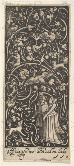 Vertical Panel with a Man and Woman, ca. 1631. Creator: Bartolomeus van Lochom.