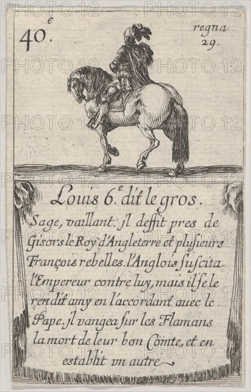 Louis 6.-e dit le gros / Sage, vaillant..., from 'Game of the Kings of France'