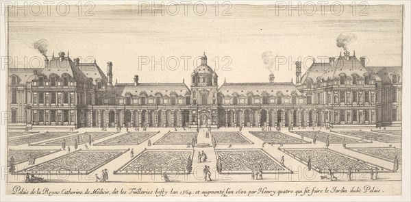 The palace of Catherine de Medici, called the Tuilleries, from 'Various views of remark..., 1649-51. Creator: Stefano della Bella.