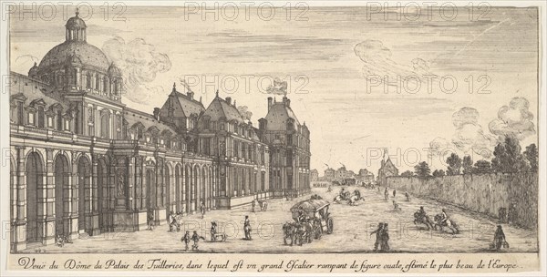 View of the dome of the Palace of the Tuilleries, from 'Various views of remarkable pla..., 1649-51. Creator: Stefano della Bella.