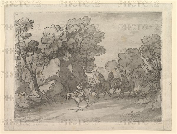 Wooded Landscape with Riders, August 1, 1797. Creator: Thomas Gainsborough.