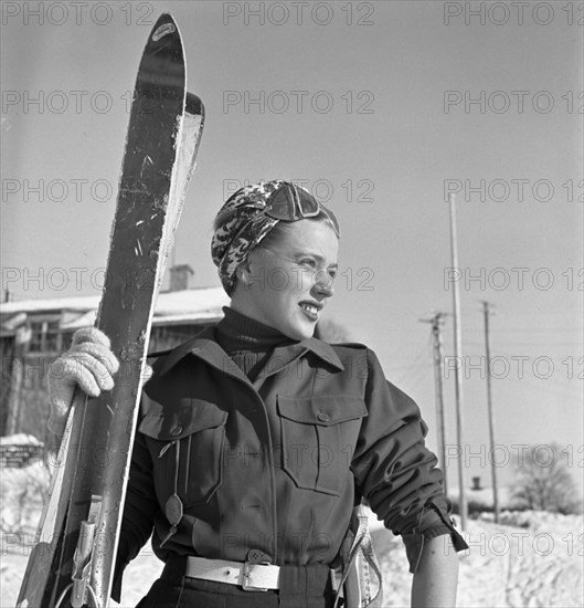 Winter vacation in Are, Sweden, 1949. Creator: Unknown.