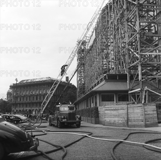 Fire at the Grand Hotel, Stockholm, Sweden, 1951. Creator: Unknown.