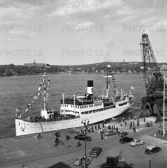 Sveabolaget's Heimdal at Skeppsbron, Stockholm, Sweden, 1954. Creator: Unknown.