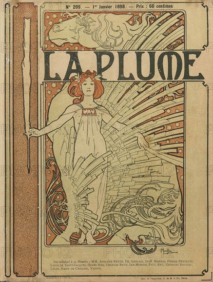 Cover of "La Plume" No 209, 1898. Creator: Mucha, Alfons Marie
