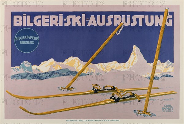 Bilgeri Ski Equipment, c. 1910. Creator: Kunst, Carl (Karl) (1884-1912).