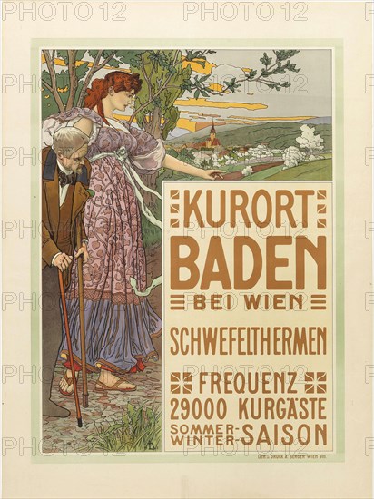 Spa town Baden near Vienna, c. 1910. Creator: Liebenwein, Maximilian