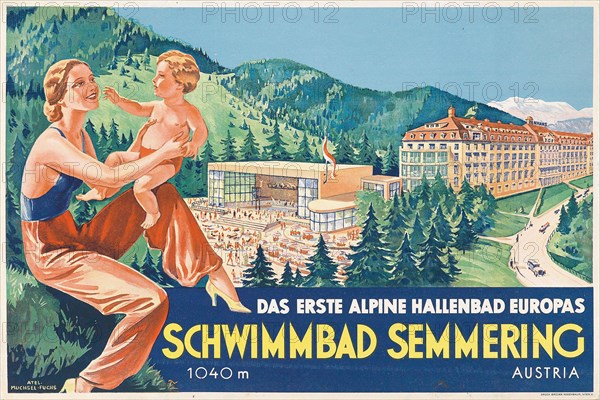 Semmering swimming pool, 1930s. Creator: Atelier Muchsel-Fuchs