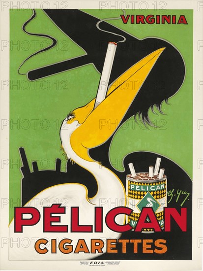 Pelican Cigarettes, c. 1930. Creator: Yray, Charles