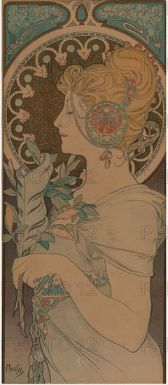 Feather, 1899. Creator: Mucha, Alfons Marie