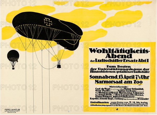 Charity Evening of the Airship Replacement Dept. I , 1918. Creator: Oppenheim, Louis