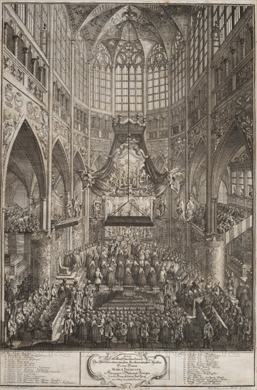 The Coronation of Maria Theresa at Prague Castle, 1743. Creator: Rentz, Michael Heinrich