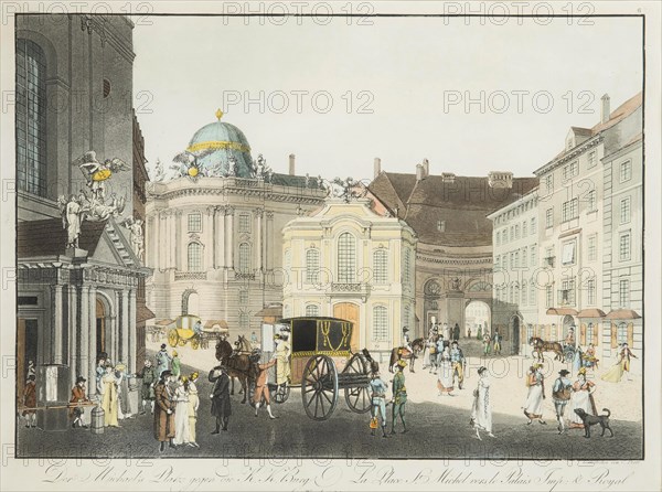The Saint Michael Square in Vienna, Early 19th cen.. Creator: Postl, Karel