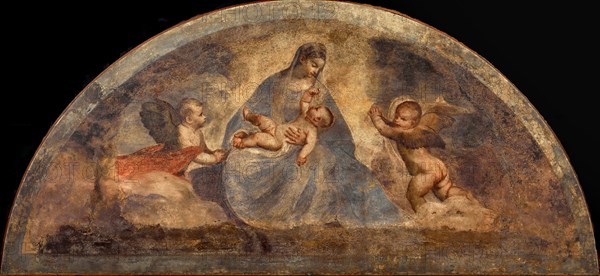 Madonna and Child with two angels, c. 1519. Creator: Titian