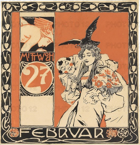 Calendar sheet: Wednesday 27th February. Creator: Moser, Koloman