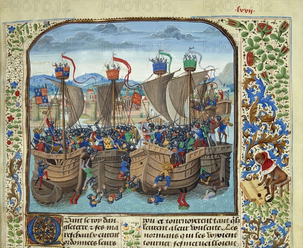 The Battle of Sluys on 24 June 1340, ca 1470-1475. Creator: Liédet, Loyset