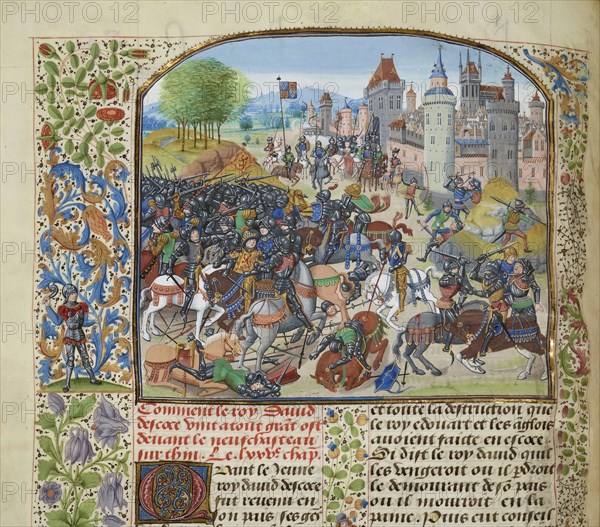 The Battle of Neville's Cross on 17 October 1346, ca 1470-1475. Creator: Liédet, Loyset