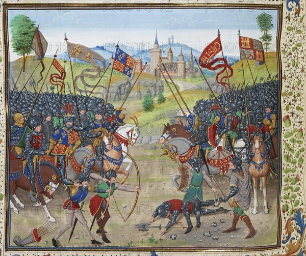 The Battle of Nájera on 3 April 1367, ca 1470-1475. Creator: Liédet, Loyset