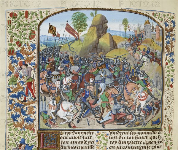 The Battle of Montiel in 1369, ca 1470-1475. Creator: Liédet, Loyset (1420-1479).