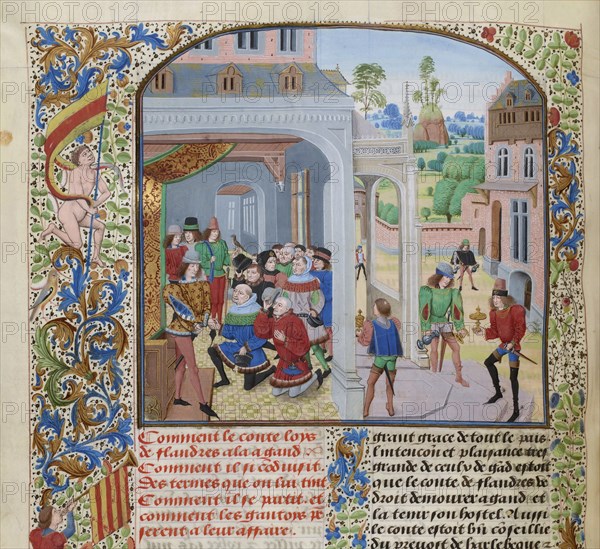 Homage of Louis II of Male by a deputation of Ghent, ca 1470-1475. Creator: Liédet, Loyset