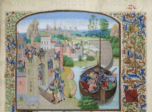 Massacre of Ghent traders at Audenarde 1380, ca 1470-1475. Creator: Liédet, Loyset