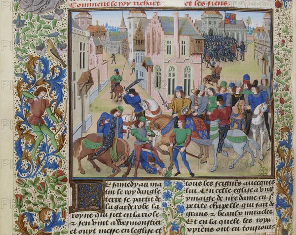 The Death of Wat Tyler, ca 1470-1475. Creator: Liédet, Loyset