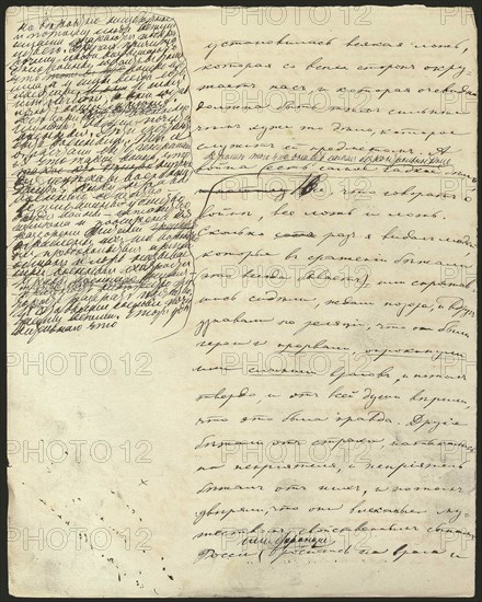 War and Peace, Book III, Part 2, Chap. 25, autograph manuscript, 1865-1869. Creator: Tolstoy, Lev Nikolaevich  .