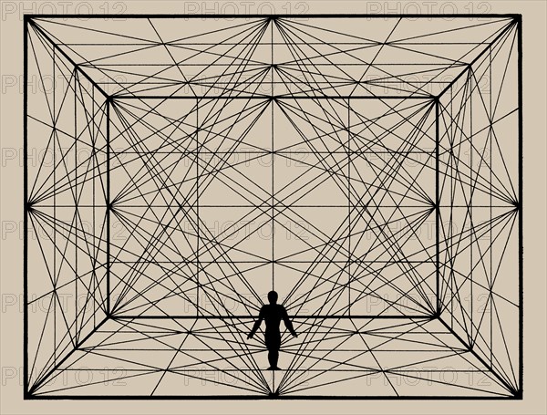 Figure in Space with Plane Geometry and spatial Delineations, 1924-1925. Creator: Schlemmer, Oskar