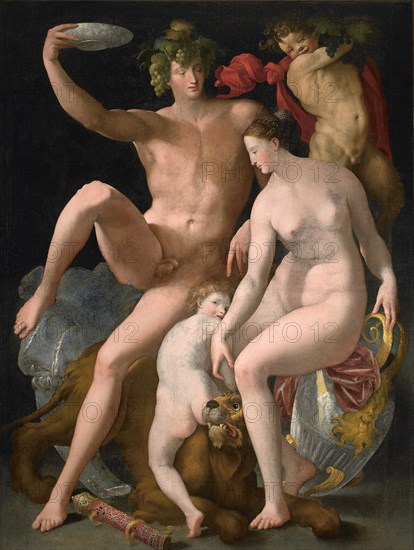 Bacchus, Venus and Cupid , c.1535. Creator: Rosso Fiorentino