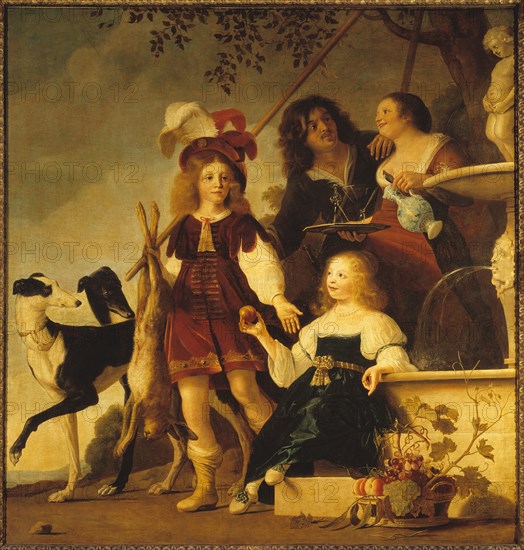 Allegorical family portrait, 1642. Creator: Couwenbergh, Christiaen van