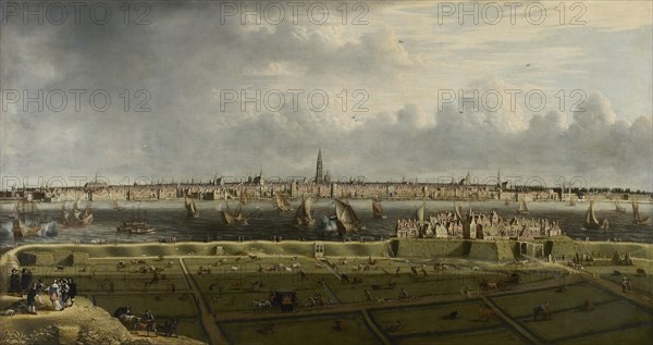 View of Antwerp from the Vlaams Hoofd, 1658. Creator: Anonymous.