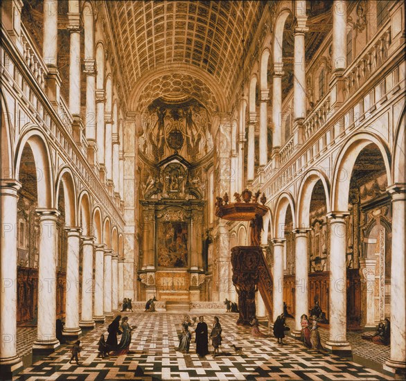 Interior of the Jesuit church in Antwerp, 1668. Creator: Ehrenberg, Wilhelm Schubert van